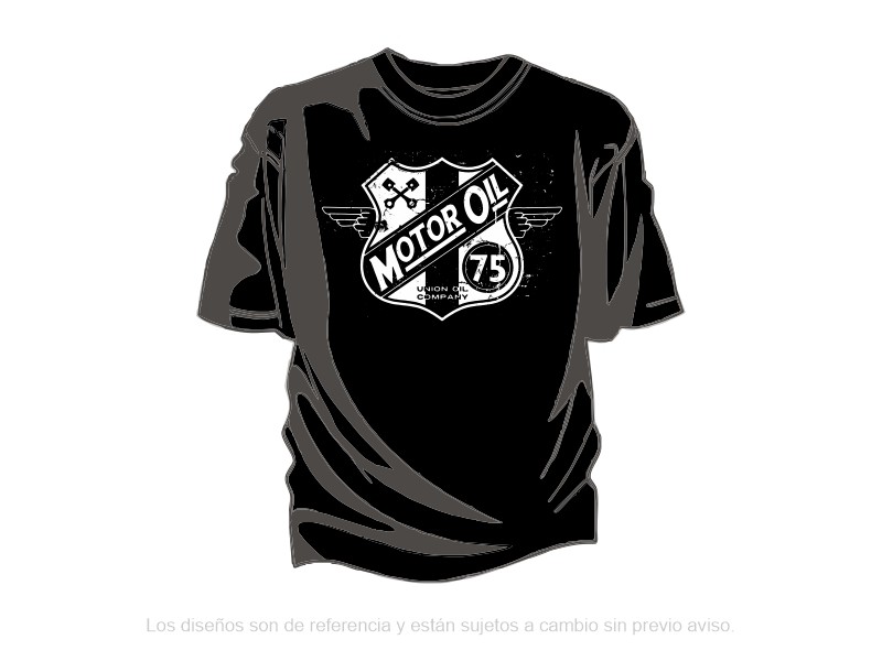 Remera Estampada MOTOR OIL Negra