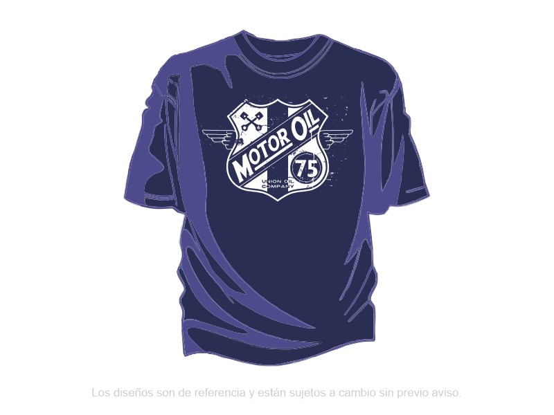 Remera Estampada MOTOR OIL Azul