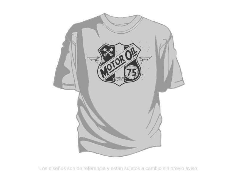 Remera Estampada MOTOR OIL Gris