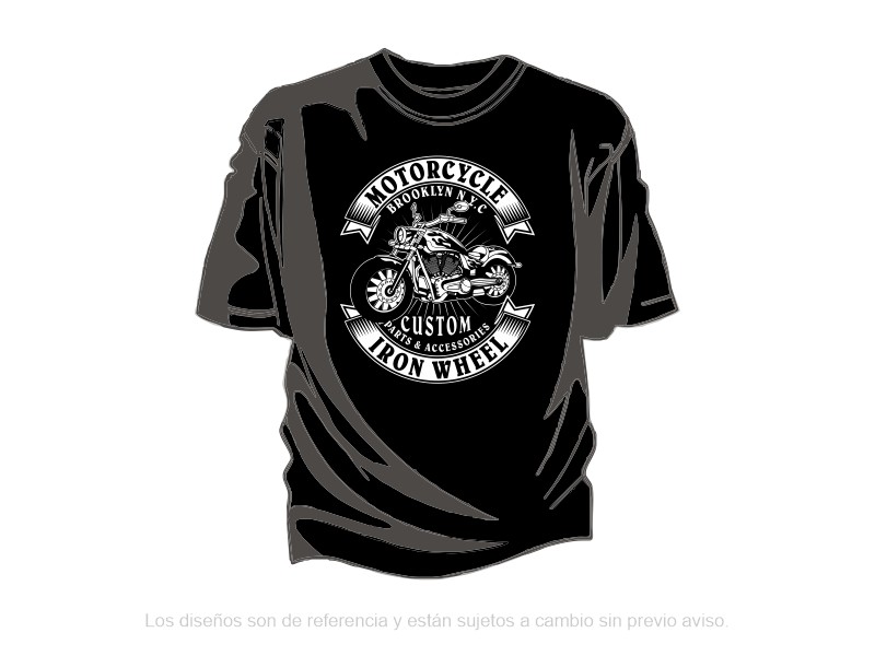 Remera Estampada MOTORCYCLE CUSTOM Negra