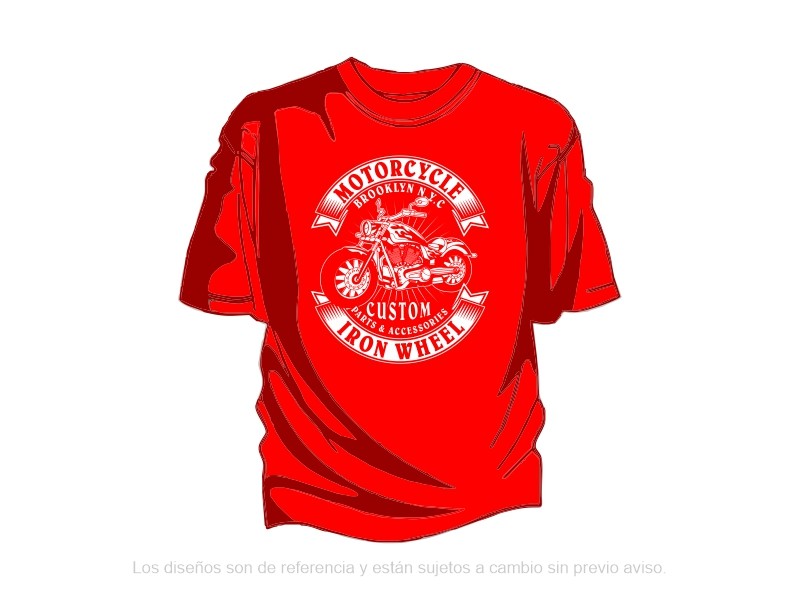 Remera Estampada MOTORCYCLE CUSTOM Roja