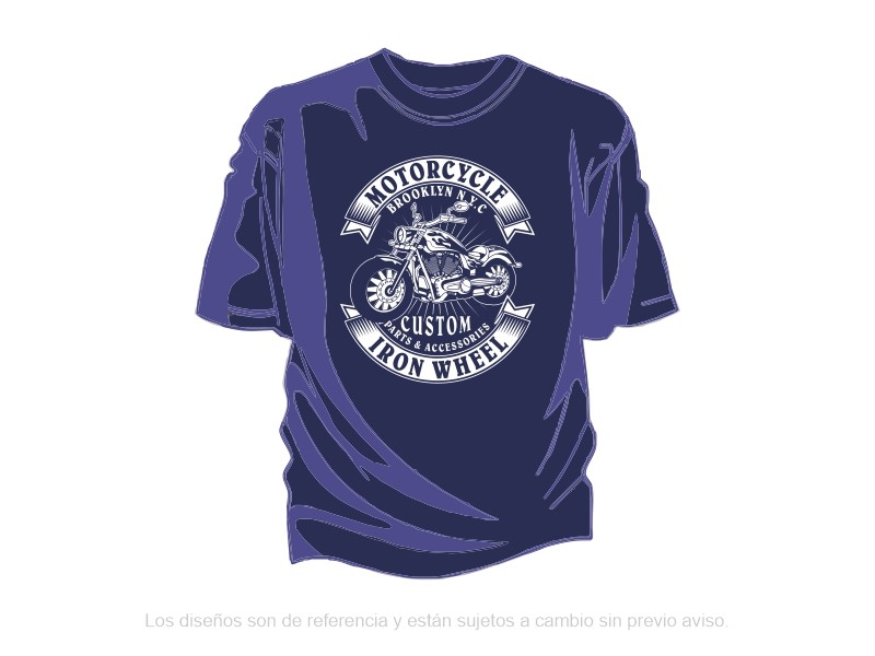 Remera Estampada MOTORCYCLE CUSTOM Azul