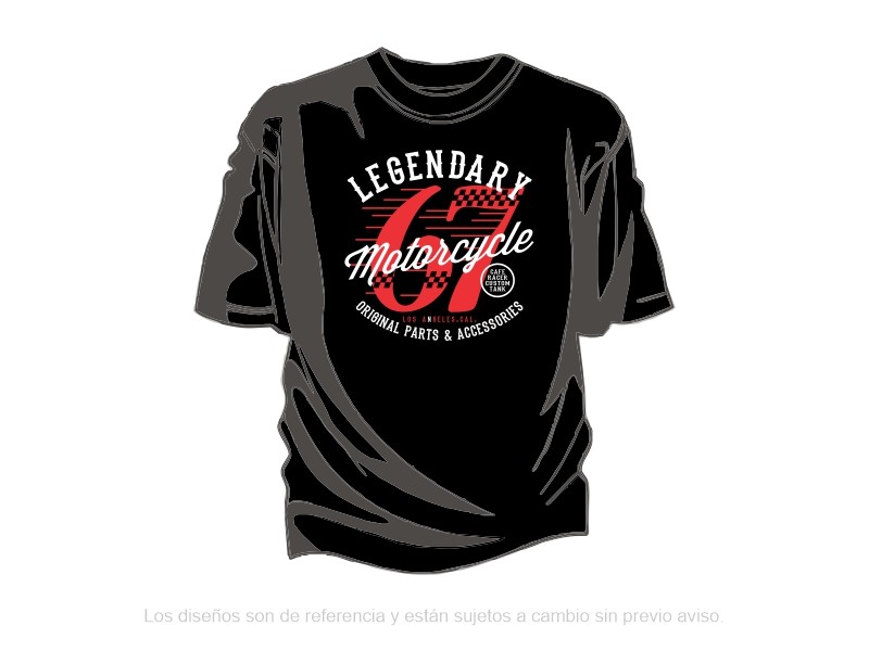 Remera Estampada LEGENDARY MOTORCYCLE Negra